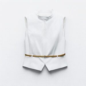 Zara belted fitted vest top